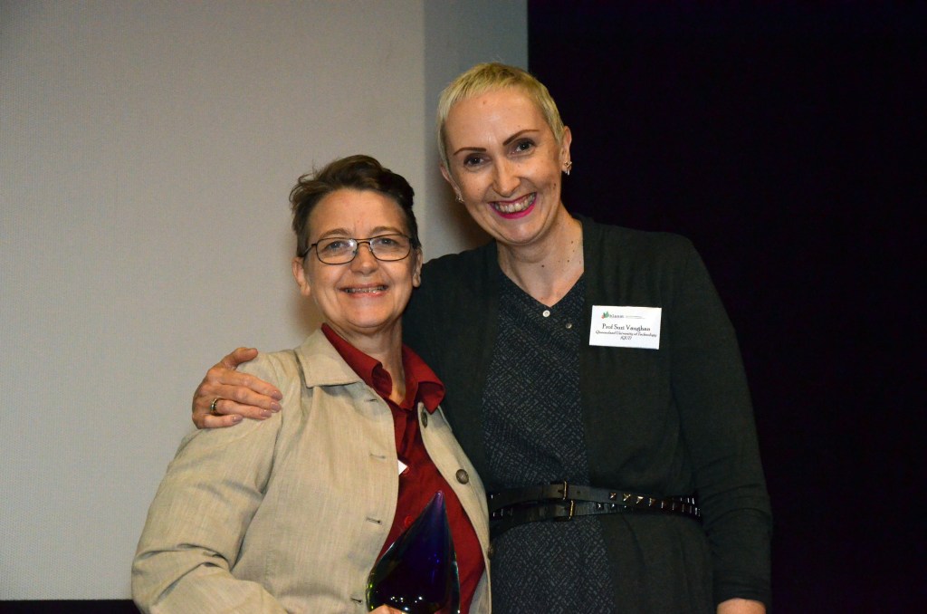 Associate Professor Jillian Hamilton with QUT Deputy Vice-Chancellor Learning and Teaching Professor Suzi Vaughan